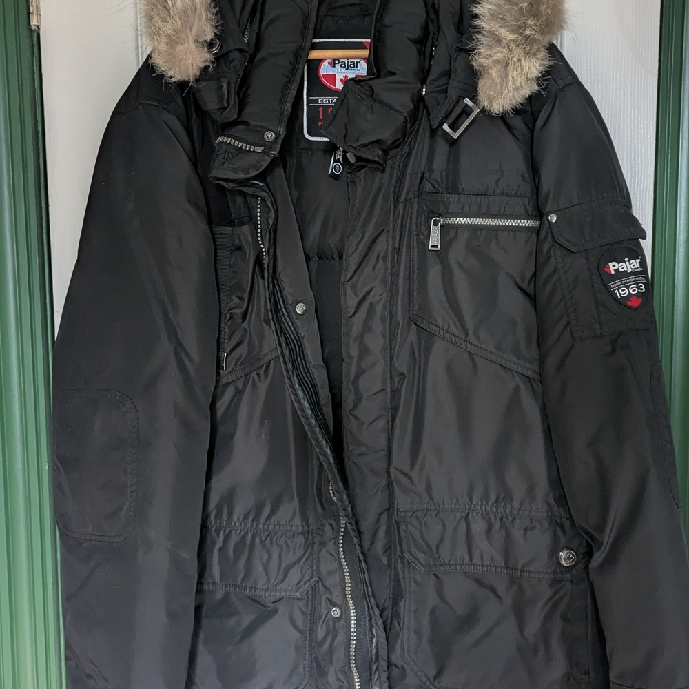 Pajar Black Men's Jacket with Fur Hood